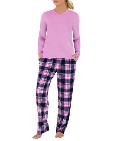 Heat Holders 2-piece Women's Pajama Top And Pants Set In Purple