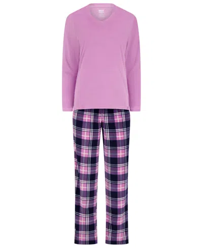 Heat Holders 2-piece Women's Pajama Top And Pants Set In Purple