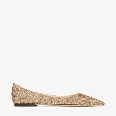 Jimmy Choo Love Flat Pumps In Gold