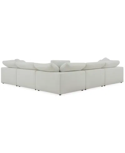 Macy's Furniture Fog 5-pc. Fabric Chaise L-sectional Sofa Set In White