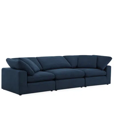 Macy's Furniture Fog 3-pc. Fabric Sofa Set In Blue