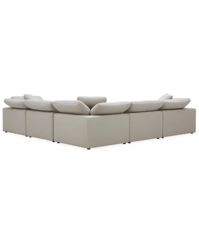 Macy's Furniture Fog 5-pc. Fabric Chaise L-sectional Sofa Set In White