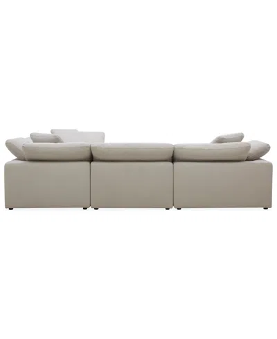 Macy's Furniture Fog 5-pc. Fabric Chaise L-sectional Sofa Set In White