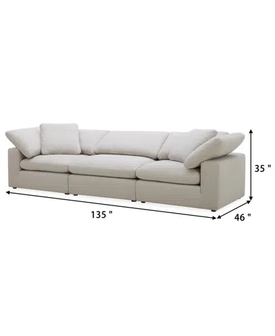 Macy's Furniture Fog 3-pc. Fabric Sofa Set In White