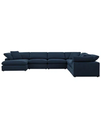 Macy's Furniture Fog 6-pc. Fabric Chaise Sectional Sofa Set In Blue