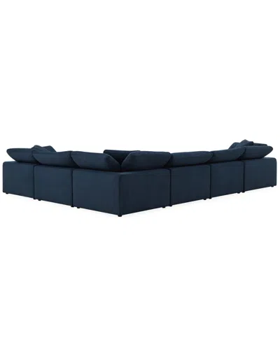 Macy's Furniture Fog 6-pc. Fabric Chaise Sectional Sofa Set In Blue