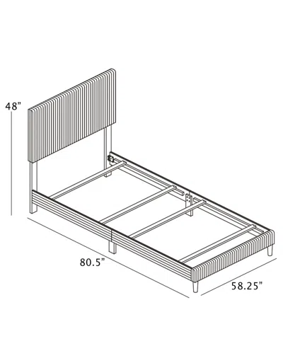 Best Quality Furniture Full Size Corduroy Velvet Panel Bed In Gray