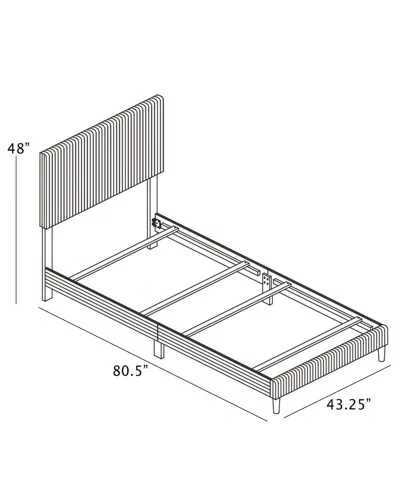 Best Quality Furniture Twin Size Corduroy Velvet Panel Bed In Gray