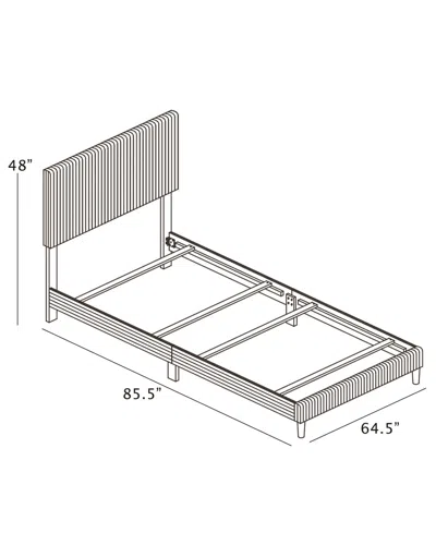 Best Quality Furniture Queen Size Corduroy Velvet Panel Bed In Gray