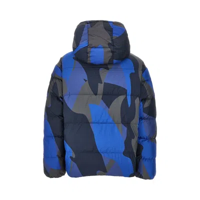 Ea7 Camouflage Ripstop Padded Jacket In Blue