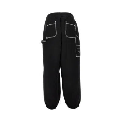Ea7 Contrast-trim Joggers In Black