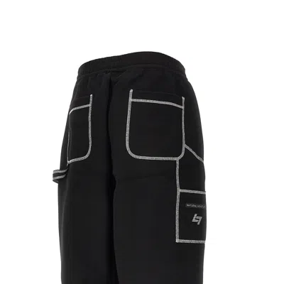 Ea7 Contrast-trim Joggers In Black