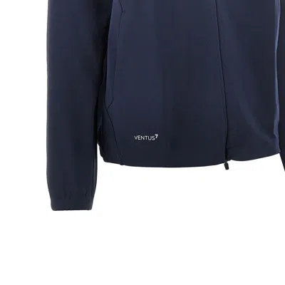 Ea7 Technical Fabric Full-zip Sweatshirt In Blue