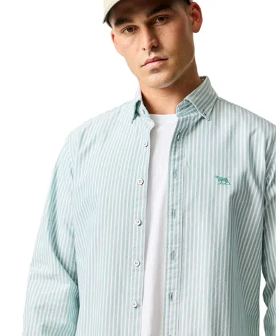 Rodd & Gunn Men's Gunn Oxford Stripe 4 Long Sleeve Shirt In White