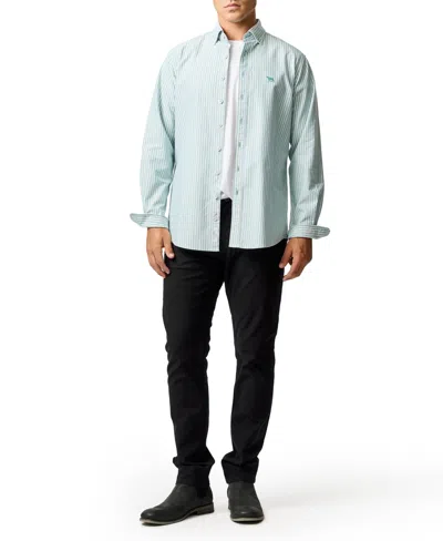 Rodd & Gunn Men's Gunn Oxford Stripe 4 Long Sleeve Shirt In White