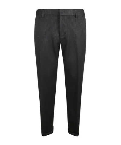 Dondup Pinstripe-pattern Trousers In Black