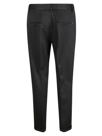 Dondup Pinstripe-pattern Trousers In Black