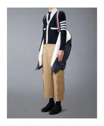 Thom Browne Belted Down Parka In Blue
