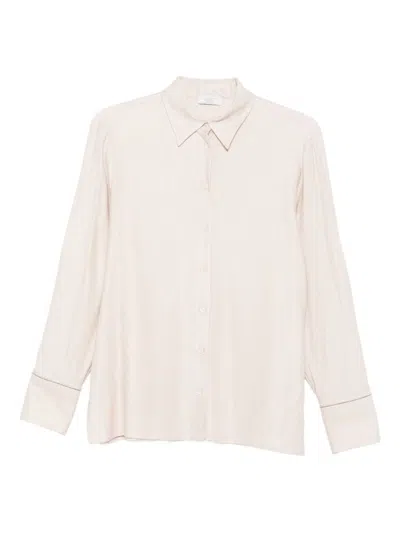 Peserico Refined Beige Shirt With Classic Collar In Neutral