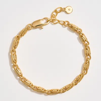 Fashnzfab Gold Dipped Textured Oval Link Chain Bracelet In Gold