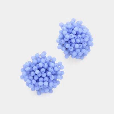 Fashnzfab Faceted Beaded Earrings - Blue In Blue