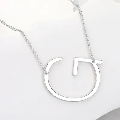 Fashnzfab -g- Metal Initial Monogram Pendant Necklace In Metallic