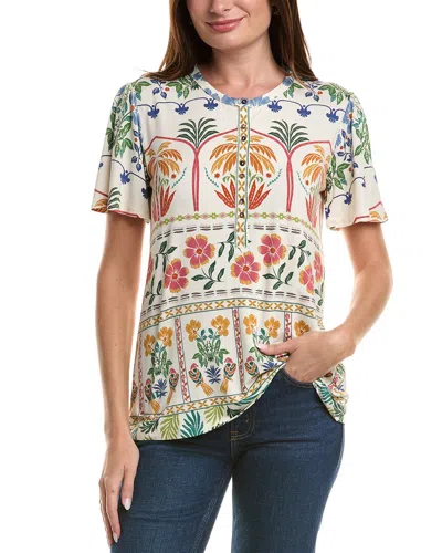 Johnny Was The Janie Favorite Flutter Sleeve Henley In Multi