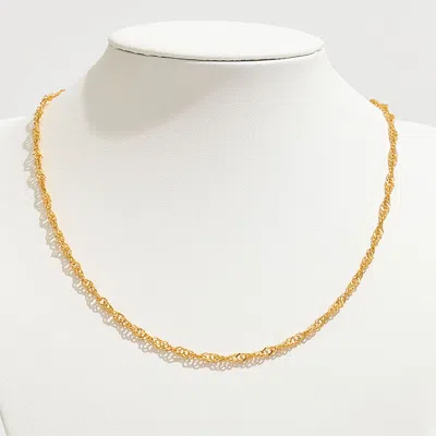 Fashnzfab Gold Dipped Twisted Rope Chain Necklace In Gold