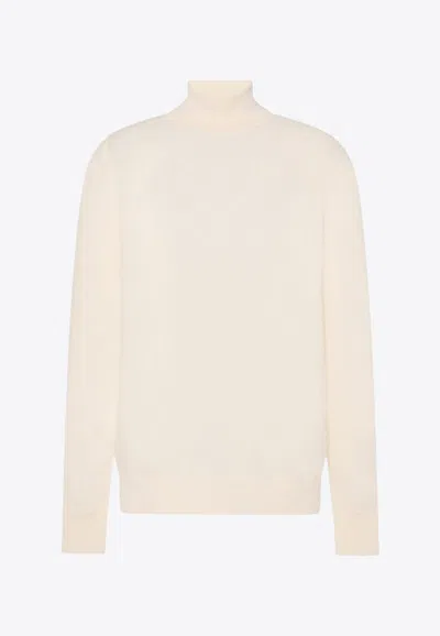 The Row Lizzy High-neck Sweater In White