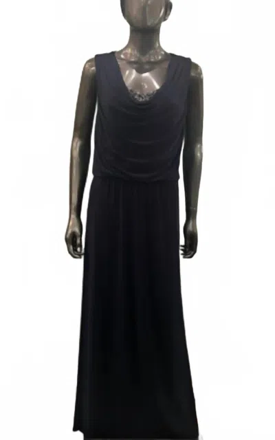 Js Boutique Women's Blouson Top Long Dress In Navy In Black