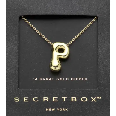 Fashnzfab Secret Box_ -p- 14k Gold Dipped Bubble Initial Monogram Pendant Necklace In Gold