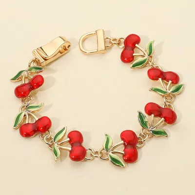 Fashnzfab Cherry Link Magnetic Bracelet In Multi