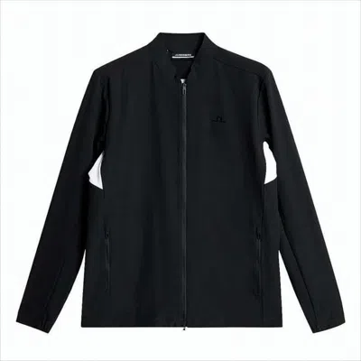 J. Lindeberg Black Casual Jacket With Geometric Stripe Detail In Black