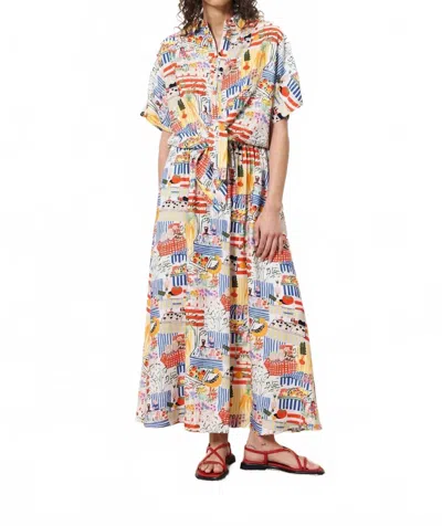 Frnch Liliane Short Sleeve Loose Fitted Shirt In Mutli In Multi