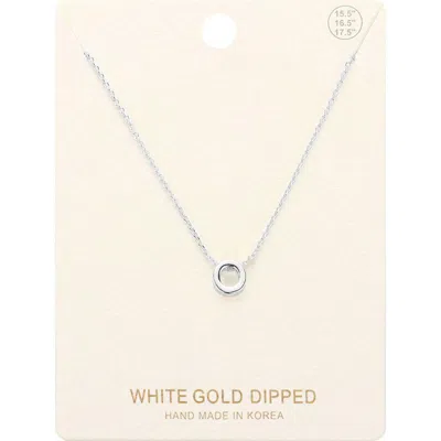 Fashnzfab -o- White Gold Dipped Initial Monogram Metal Pendant Necklace In Metallic