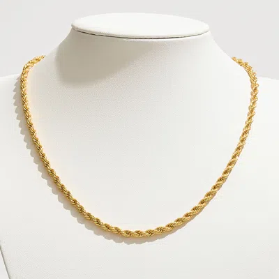 Fashnzfab Gold Dipped Rope Chain Necklace In Gold