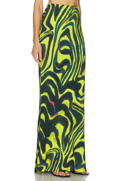 Christopher John Rogers Printed Jersey Maxi Skirt In Black