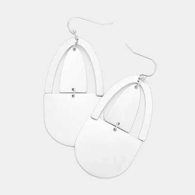 Fashnzfab Geometric Metal Link Dangle Earrings - Silver In Metallic