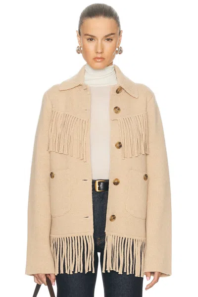 Guest In Residence Western Fringe Puffer Jackets Beige In Brown
