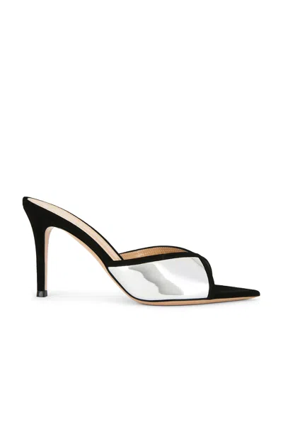 Gianvito Rossi 85mm Shiny Leather And Suede Pointed-toe Mules Sandals In Multi