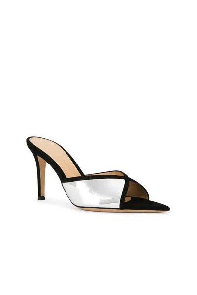 Gianvito Rossi 85mm Shiny Leather And Suede Pointed-toe Mules Sandals In Multi