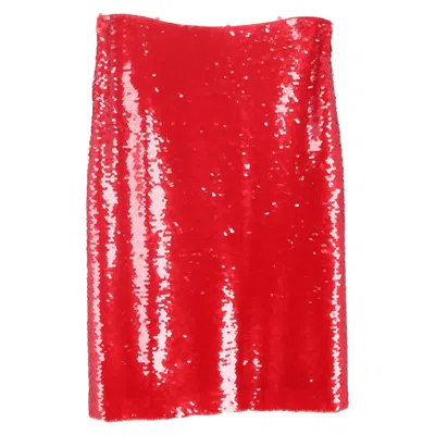 Philosophy By Lorenzo Serafini Philosophy Di Lorenzo Serafini Sequined Midi Skirt In Red Polyester In Red