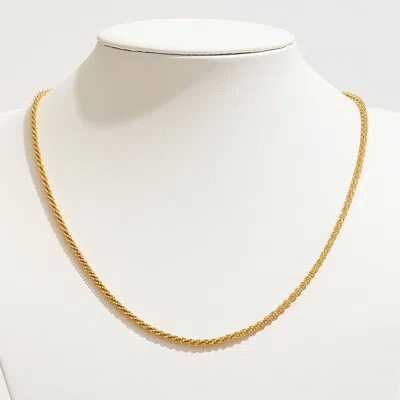 Fashnzfab Gold Dipped Slim Rope Chain Necklace In Gold