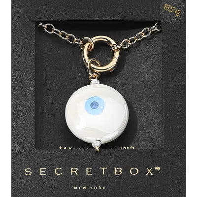Fashnzfab Secret Box_14k Gold Dipped Evil Eye Printed Ceramic Ball Pendant Necklace In Multi