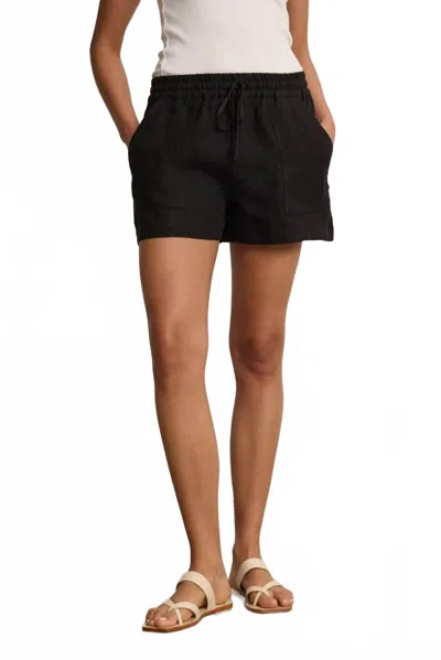 Velvet By Graham & Spencer Amber Linen Short In Black In Multi