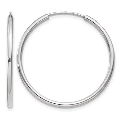 Diamond2deal 14k Gold 1.20mm Polished Endless Tube Hoop Earrings In Gray