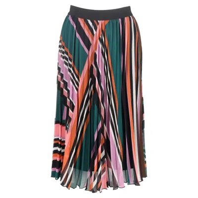 Ba&sh Ba & Sh Jupe Printed Pleated Midi Skirt In Multicolor Polyester In Multi