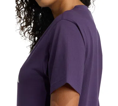 Adidas Originals Women's Cotton Metallic-logo Crewneck T-shirt In Blue