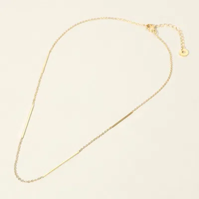Fashnzfab Secret Box_stainless Steel Bead Bar Chain Necklace In Gold