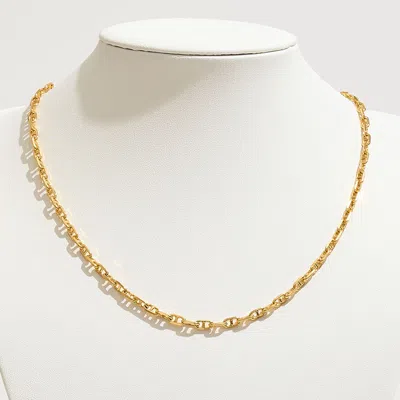 Fashnzfab Gold Dipped Sleek Mariner Link Chain Necklace In Gold